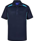 Winning Spirit Kid's Sustainable Poly/Cotton Polo Shirt PS93K Casual Wear Winning Spirit Navy/Aqua 4K 