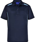 Winning Spirit Kid's Sustainable Poly/Cotton Polo Shirt PS93K Casual Wear Winning Spirit Navy/Sky 4K 