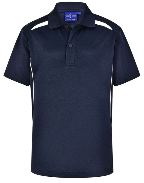 Winning Spirit Kid's Sustainable Poly/Cotton Polo Shirt PS93K Casual Wear Winning Spirit Navy/White 4K 