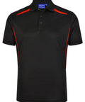 Winning Spirit Men's Sustainable Poly-Cotton Contrast Polo PS93 Casual Wear Winning Spirit Black/Red XS 