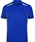 Winning Spirit Men's Sustainable Poly-Cotton Contrast Polo PS93 Casual Wear Winning Spirit Electric Blue/White XS 