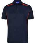 Winning Spirit Men's Sustainable Poly-Cotton Contrast Polo Shirt PS93 Casual Wear Winning Spirit Navy/Red XS 