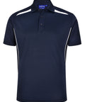 Winning Spirit Men's Sustainable Poly-Cotton Contrast Polo Shirt PS93 Casual Wear Winning Spirit Navy/White XS 