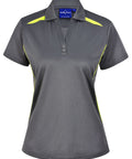 Winning Spirit Women's Sustainable Poly-Cotton Contrast Polo PS94 Casual Wear Winning Spirit Ash/Lime 8 