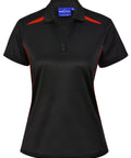 Winning Spirit Women's Sustainable Poly-Cotton Contrast Polo PS94 Casual Wear Winning Spirit Black/Red 6 