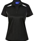 Winning Spirit Women's Sustainable Poly-Cotton Contrast Polo PS94 Casual Wear Winning Spirit Black/White 6 