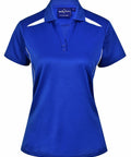 Winning Spirit Women's Sustainable Poly-Cotton Contrast Polo PS94 Casual Wear Winning Spirit Electric Blue/White 6 