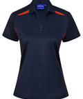 Women's Sustainable Poly/Cotton Contrast Polo Shirt PS94 Casual Wear Winning Spirit Navy/Red 6 