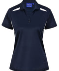 Women's Sustainable Poly/Cotton Contrast Polo Shirt PS94 Casual Wear Winning Spirit Navy/White 6 