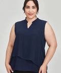 Biz Collection Seville Womens Sleeveless Layered Blouse RB260LN - Flash Uniforms 