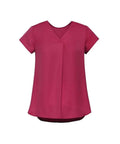 Biz Corporates Kayla V-Neck Pleat Blouse RB967LS - Flash Uniforms 
