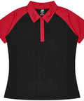 Aussie Pacific Manly Lady Polos 2318  Aussie Pacific BLACK/RED 6 