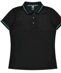 Aussie Pacific Cottesloe Lady Polo Shirt 2319  Aussie Pacific BLACK/TEAL 6 