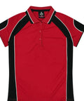 Aussie Pacific Ladies Murray Polo Shirt 2300 Casual Wear Aussie Pacific Red/Black/White 8 