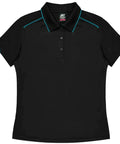 Aussie Pacific Currumbin Lady Polo Shirt 2320  Aussie Pacific BLACK/CYAN 6 