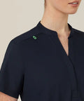 Next-gen Antibacterial Active Blackburn Mandarin Collar Scrub Top  CATUMM - Simply Scrubs Australia