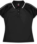 Aussie Pacific Double Bay Lady Polo Shirt 2322  Aussie Pacific BLACK/WHITE 6 