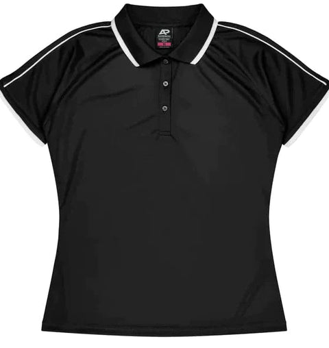 Aussie Pacific Double Bay Lady Polo Shirt 2322  Aussie Pacific BLACK/WHITE 6 