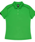 Aussie Pacific Currumbin Lady Polo Shirt 2320  Aussie Pacific KAWA GREEN/BLACK 6 