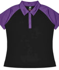 Aussie Pacific Manly Lady Polos 2318  Aussie Pacific BLACK/ELECTRIC PURPLE 6 