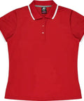 Aussie Pacific Portsea Lady Polo Shirt 2321  Aussie Pacific RED/WHITE 6 