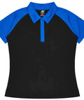 Aussie Pacific Manly Lady Polos 2318  Aussie Pacific BLACK/ELECTRIC ROYAL 6 