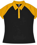 Aussie Pacific Manly Lady Polos 2318  Aussie Pacific BLACK/GOLD 6 