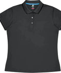 Aussie Pacific Portsea Lady Polo Shirt 2321  Aussie Pacific SLATE/BLACK 6 