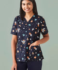 Women's Printed Space Party Scrub Top CST148LS - Simply Scrubs Australia