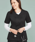 Biz Care Women's Beauty Therapist Tunic Scrub Top CST240LS - Flash Uniforms 