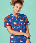 Biz Care Women's Christmas Scrubs Top - Simply Scrubs Australia