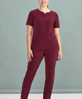 Biz Care Womens  Avery Tailored Fit Round Neck Scrub Top CST942LS  Simply Scrubs Australia