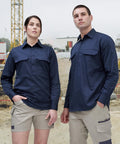 Unisex Cool Breeze Closed Front Work Shirt WT12 Work Wear Winning Spirit   