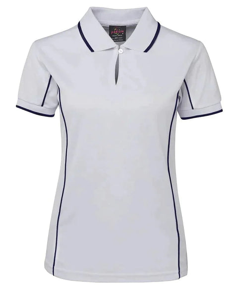 JB'S Podium Women’s Piping Work Polo Shirt 7LPI Casual Wear Jb's Wear White/Navy 8 