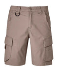 Men's Curved Cargo Shorts ZS360 Work Wear Syzmik Khaki 72R 