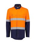 Syzmik Workwear Men's Flame Lightweight Ripstop FR Shirt ZW180 Work Wear Syzmik XXS Orange/Navy 
