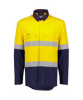Syzmik Workwear Men's Flame Lightweight Ripstop FR Shirt ZW180 Work Wear Syzmik XXS Yellow/Navy 