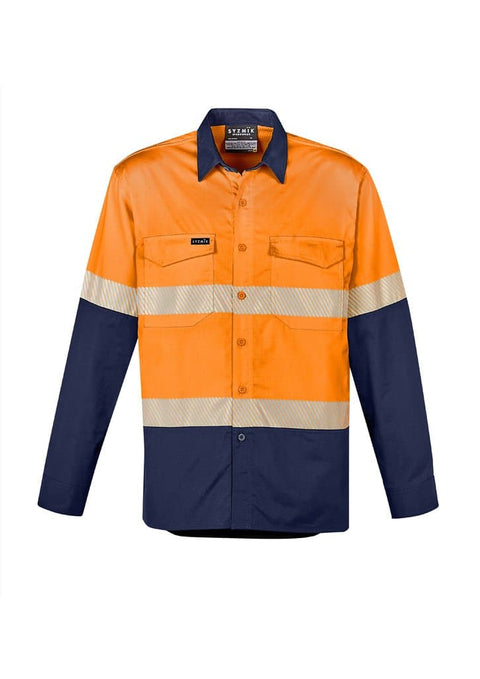 Mens Rugged Cooling Hi Vis Segmented Tape L/S Shirt ZW229 Work Wear Syzmik   