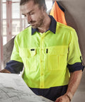 SYZMIK mens hi vis outdoor long sleeve shirt ZW468 Work Wear Syzmik   
