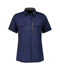 Syzmik Workwear Outdoor Women's Short Sleeve Shirt ZW765 Work Wear Syzmik Navy 8 