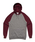 As Colour Men's case hoodie 5205 Casual Wear As Colour STEEL MARLE/BURGUNDY XSM 