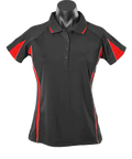 Aussie Pacific Eureka Ladies Polo Shirt 2304 Casual Wear Aussie Pacific Black/Red/Ashe 8 