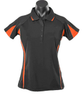 Aussie Pacific Eureka Ladies Polo Shirt 2304 Casual Wear Aussie Pacific Black/Orange/Ashe 8 