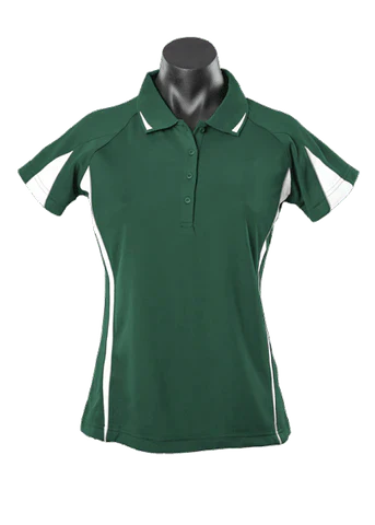 Aussie Pacific Eureka Ladies Polo Shirt 2304 Casual Wear Aussie Pacific Bottle/White/Ashe 8 