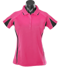 Aussie Pacific Eureka Ladies Polo Shirt 2304 Casual Wear Aussie Pacific Hot Pink/Black/White 8 