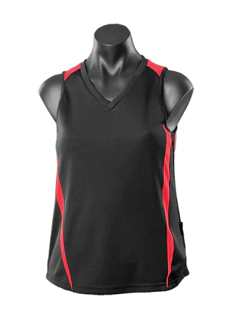 Aussie Pacific Eureka Ladies Singlet 2104 Casual Wear Aussie Pacific Black/Red 8 