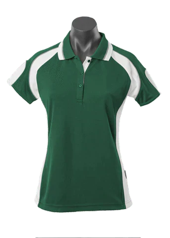 Aussie Pacific Ladies Murray Polo Shirt 2300 Casual Wear Aussie Pacific Bottle/White/Ashe 8 