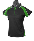 Aussie Pacific Ladie's Panorama Polo Shirt 2309 Casual Wear Aussie Pacific Black/Kawa Green/White 6 