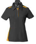 Aussie Pacific Ladies Paterson Polo Shirt 2305 Casual Wear Aussie Pacific Black/Gold 6 