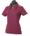 Aussie Pacific Ladies Paterson Polo Shirt 2305 Casual Wear Aussie Pacific Maroon/Gold 6 